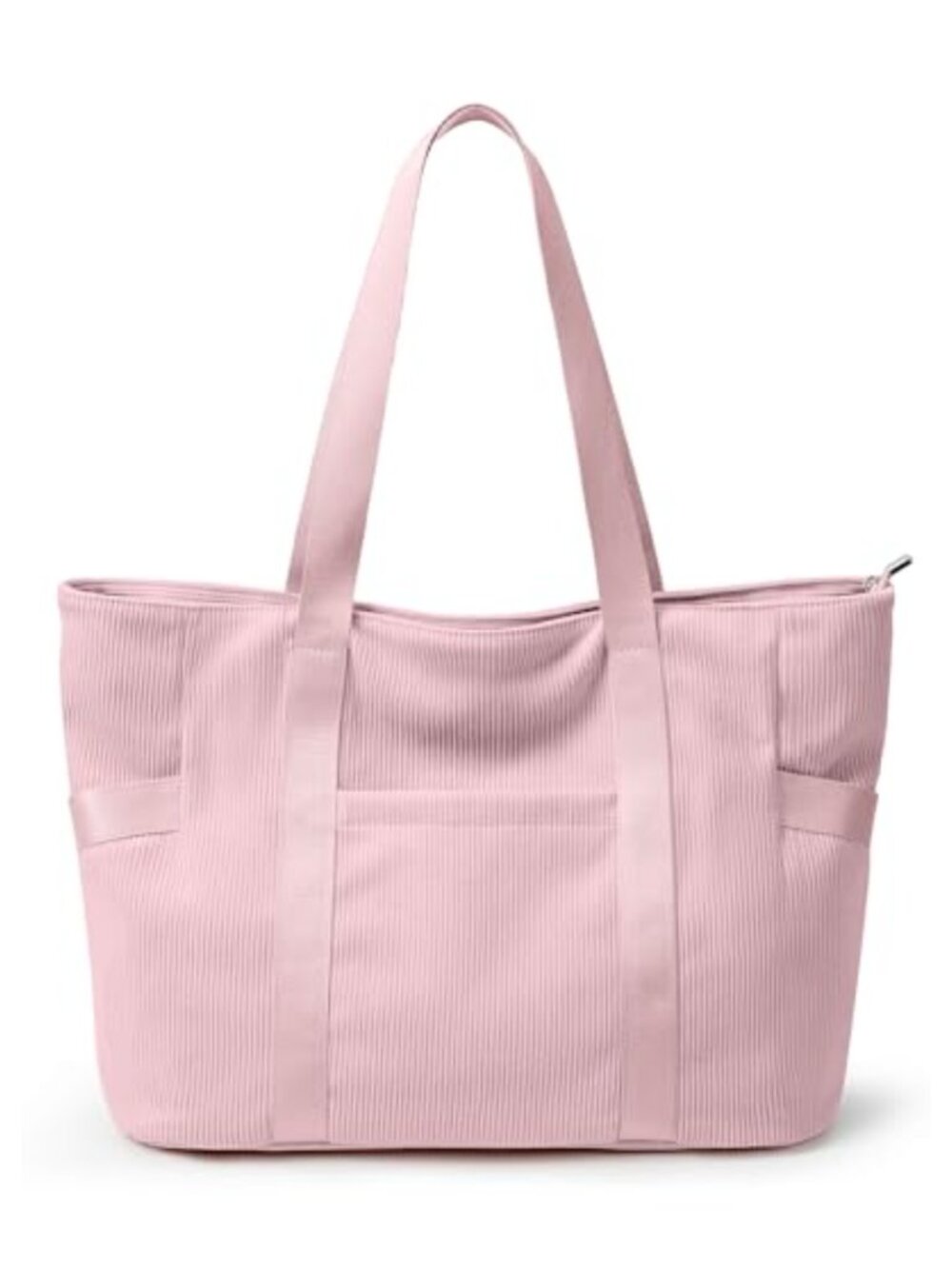 Corduroy Tote Bag for Women with Zipper Large Travel Shoulder Handbag